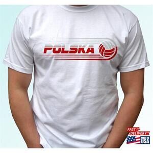 Polska Siatkowka Koszulka White T Shirt Top Short Sleeves Mens Womens Classic